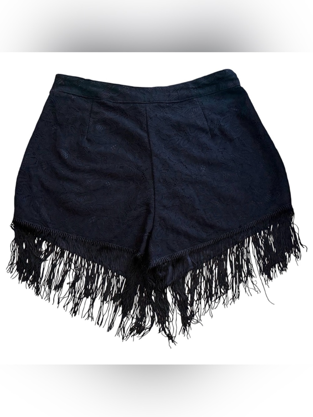 Y2K  ANGIE Lace Fringe Mini Shorts